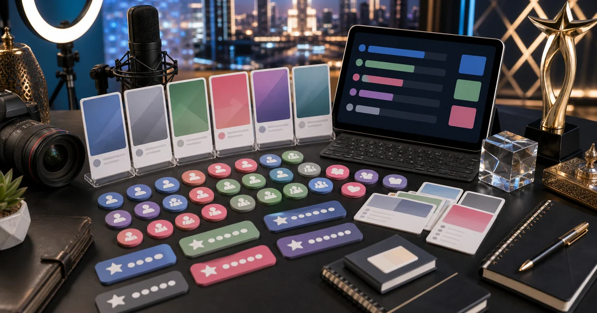 Unique editorial photo for 1 Billion Followers Summit Awards showing tiktok-poll workflow