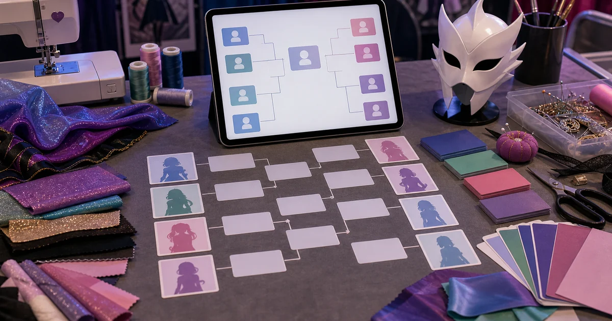 Unique editorial photo for Cosplay contest votes showing contest-operations workflow