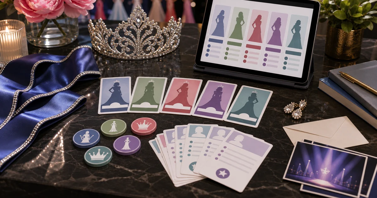 Unique editorial photo for Pageant & Beauty-Contest Votes — Any Online Pageant showing pageant workflow